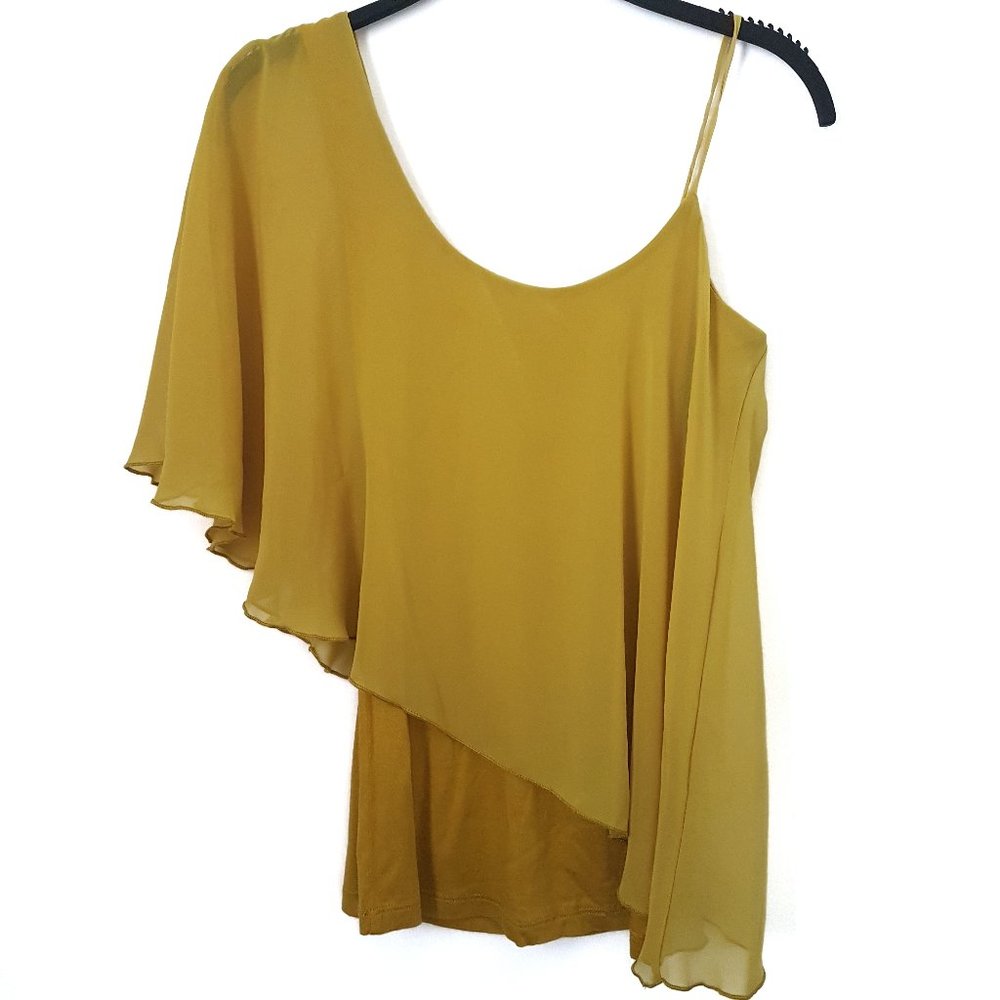 Joyce Leslie Mustard Yellow One Shoulder Top , S